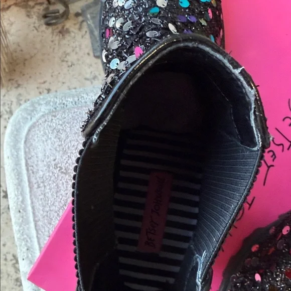 Betsey Johnson Multicolor Sequin Ankle Boots - Picture 10 of 11